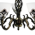 Lustra Rustic COTTAGE, 5*E27, Bronz Antichizat, Metal si Sticla - imagine 5