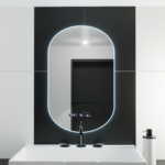 Oglinda LED Ovala, 50x100cm, Lucia Senzor Marcello, Sistem Dezaburire, Ceas & Termometru, Dimabila
