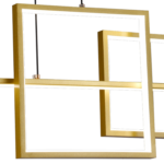 Lustra LED suspendata cu telecomanda DENISSE 81W, lumina Rece/Calda/Neutra, Dimabila, Auriu, Inaltime Reglabila, 2233/4GD - imagine 5