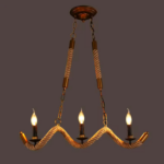 Lustra Franghie, 3*E27, Maro, Metal si Sfoara LV572/3BK - imagine 5