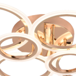 Lustra LED cu telecomanda BETTY 82W, 6 Cercuri, lumina Rece/Calda/Neutra, Dimabila, Auriu Lucios - imagine 3