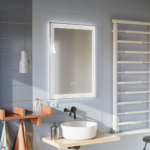 Oglinda LED Rectangulara, 60x80cm, ADIS Touch, Sistem Dezaburire,Dimabila - imagine 3