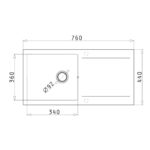 Chiuveta Bucatarie Inox 75x45 cm Negru Grafit - imagine 3