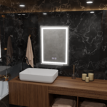 Oglinda LED Rectangulara, 60x80cm, RADIANTE Touch, Sistem Dezaburire, Dimabila - imagine 3