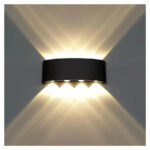 Fantas Aplica LED de Exterior si Interior, 8 Surse x 1W, IP65, Metalic, Negru, 3000K