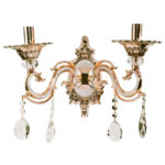 Aplica Nicholas, 2*E14, Lila cu Auriu, Metal si Cristal - imagine 3