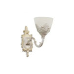 Aplica Rustic COTTAGE, 1*E27, Alb, Metal si Sticla - imagine 3