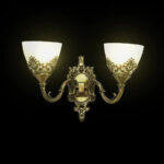 Aplica Rustic COTTAGE, 2*E27, Bronz cu Alb, Metal si Sticla - imagine 4