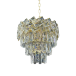 Candelabru Cristal WINDSOR Petito 3xE27, Diametru 30cm, Auriu Lucios, Inaltime Reglabila - imagine 5
