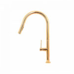 Baterie Bucatarie cu Dus Extractibil, Alama Sanitara, Auriu, CF2043 - imagine 3