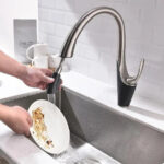 Baterie Bucatarie cu Dus Extractibil, Alama Sanitara, Crom, W058 - imagine 4