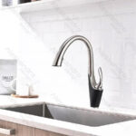 Baterie Bucatarie cu Dus Extractibil, Alama Sanitara, Crom, W058 - imagine 5