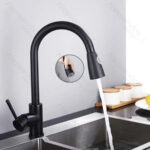 Baterie Bucatarie cu Dus Extractibil, Inox SUS304, Negru, HS003 - imagine 4