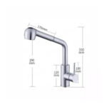 Baterie bucatarie cu dus extractibil Starke CF019, monocomanda, inox, cartus ceramic, satinat - imagine 5