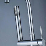 Baterie de Podea cu Cadru Rotund, Alama Sanitara, Crom, CF2032 - imagine 4