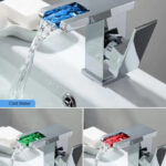 Baterie Lavoar, Crom, Lumina RGB, Schimbare de culoare in functie de temperatura apei, OD3014 - imagine 3