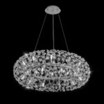 Candelabru Cristal MINUET 12x G9, Diametru 60cm, Argintiu Lucios, Inaltime Reglabila - imagine 3