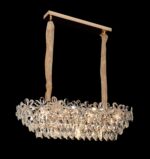 Candelabru Cristal Regalis 11x E14, Diametru 85cm, Auriu Lucios, Inaltime Reglabila - imagine 4