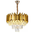 Candelabru Cristal Brantley 5x E27 Auriu