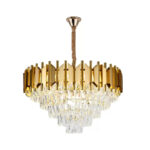 Candelabru Cristal Braylen 8x E27 Diametru 60cm Auriu