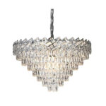 Candelabru Cristal WINDSOR Supremo 16xE27, Diametru 80cm, Crom Lucios, Inaltime Reglabila