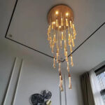 Candelabru Cristal LED 60W Iustinian Diametru 60cm Auriu - imagine 3