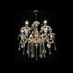 Candelabru Cristal Luciano, 6*E14, Auriu, Metal si Cristal - imagine 3