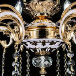 Candelabru Cristal Luciano, 6*E14, Auriu, Metal si Cristal - imagine 5