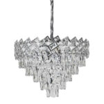 Candelabru Cristal WINDSOR Eleganza 5x E27, Diametru 49cm, Crom Lucios, Inaltime Reglabila - imagine 3
