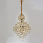 Candelabru Cristal WINDSOR Grande Supremo 14xE27, Diametru 60X90cm, Auriu Lucios, Inaltime Reglabila - imagine 3
