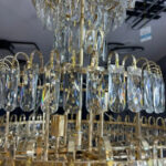 Candelabru Junnut 21*E27, Cristal si Metal, Auriu - imagine 4