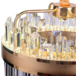 Candelabru LED Achim cu Telecomanda, 200W, Diametru 80cm Auriu, Dimabil - imagine 5