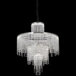 Candelabru LED Cristal cu Telecomanda Oscar 59W Dimabil Argintiu - imagine 3