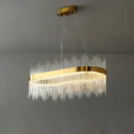 Lustra LED suspendata SIMONE 105W, Liniara, lumina Rece/Calda/Neutra, Dimabila, Auriu Lucios, Inaltime Reglabila - imagine 3