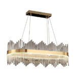 Lustra LED suspendata SIMONE 105W, Liniara, lumina Rece/Calda/Neutra, Dimabila, Auriu Lucios, Inaltime Reglabila - imagine 4