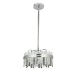 Candelabru LED Cristal cu Telecomanda Melvin 112W Dimabil Diametru 50cm Argintiu - imagine 3