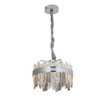 Candelabru LED Cristal cu Telecomanda Melvin 112W Dimabil Diametru 50cm Argintiu - imagine 4