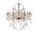 Candelabru Ludovico, 8*E14, Auriu, Metal si Cristal