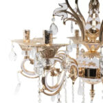 Candelabru Ludovico, 8*E14, Auriu, Metal si Cristal - imagine 3