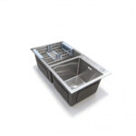 Chiuveta Bucatarie Inox, 75x45x21 cm, Cu accesorii, Inox Periat - imagine 4