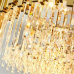 Candelabru Cristal BLOIS Eleganza, Diametru 49cm, 8x E14, Auriu Lucios, Inaltime Reglabila - imagine 4