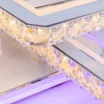 Lustra LED cu telecomanda si cristal LEILA 237W, 8 Patrate, lumina Rece/Calda/Neutra, Dimabila, Alb Crom Lucios - imagine 5