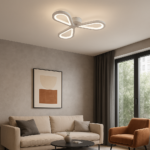 Lustra LED AURALIUS 18W, 3 Petale, lumina Neutra, 4000K, Alb