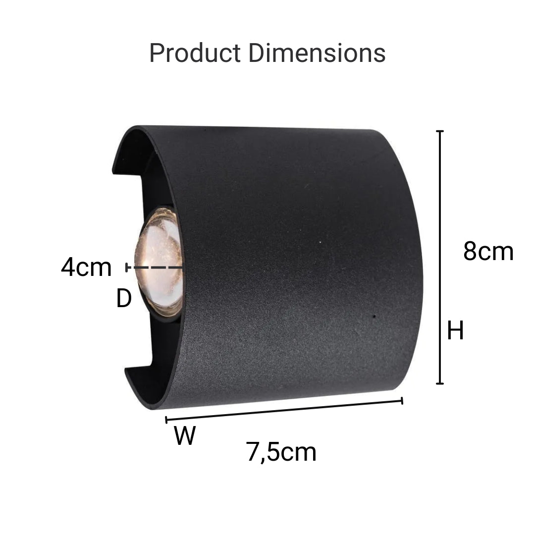 Fantas Aplica LED de Exterior si Interior, 2 Surse x 1W, IP65, Metalic, Negru, 3000K - imagine 4