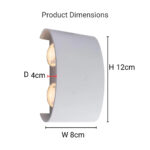 Fantas Aplica LED de Exterior si Interior, 4 Surse x 1W, IP65, Metalic, Alb, 3000K - imagine 4