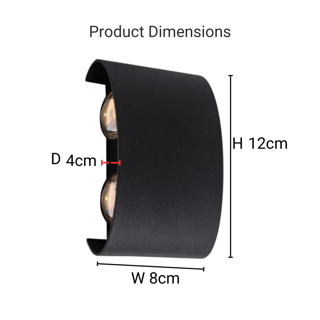 Aplica LED de Exterior si Interior, 4 Surse x 1W, IP65, ABS, Negru, 3000K - imagine 5