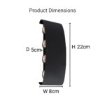 Fantas Aplica LED de Exterior si Interior, 8 Surse x 1W, IP65, Metalic, Negru, 3000K - imagine 4