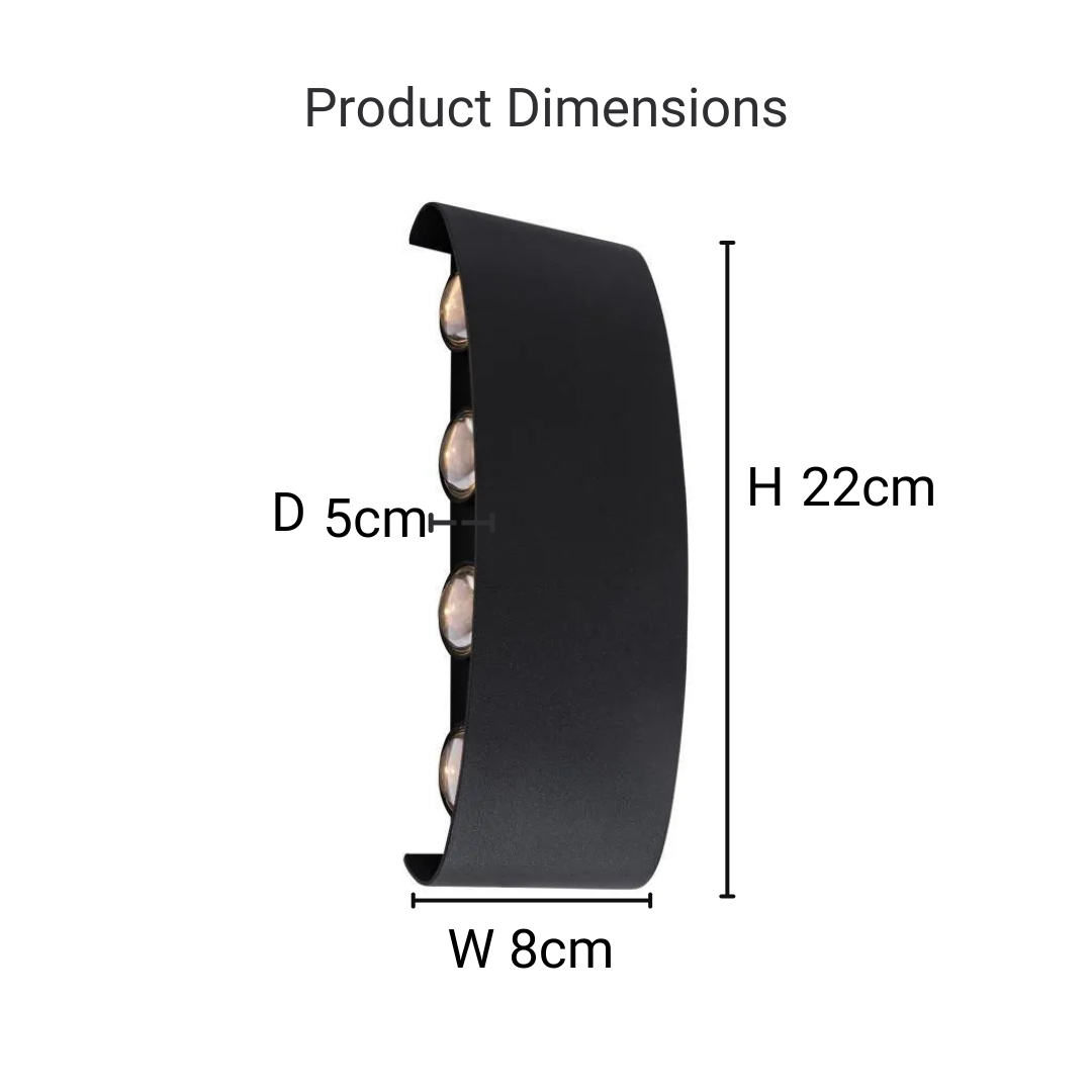 Fantas Aplica LED de Exterior si Interior, 8 Surse x 1W, IP65, Metalic, Negru, 3000K - imagine 4