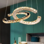 Lustra LED suspendata cu telecomanda si cristal PRISM ANTEA 40W, 2 Cercuri, lumina Rece/Calda/Neutra, Dimabila, Crom Lucios, Inaltime Reglabila - imagine 4