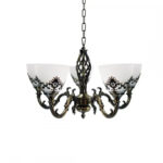 Lustra Rustic COTTAGE, 5*E27, Bronz Antichizat, Metal si Sticla - imagine 4
